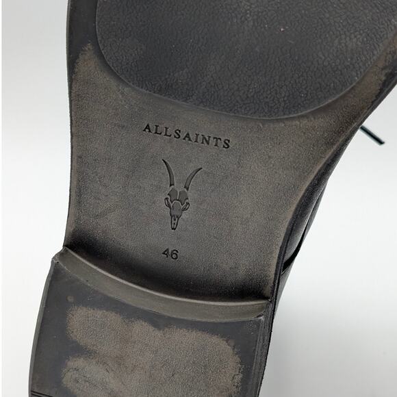 AllSaints Harland Cap Toe Ankle Boots Lace-Up Men's Black Size US13 EU46 - Picture 9 of 11